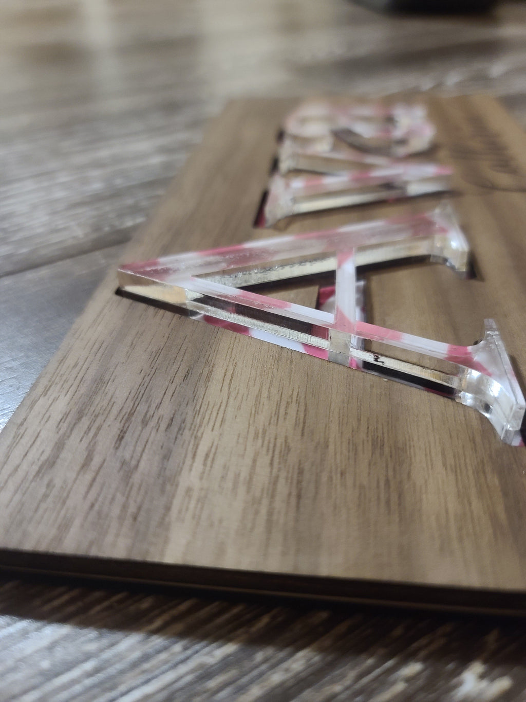 Personalized Wood and Acrylic Name Puzzle - Chevron
